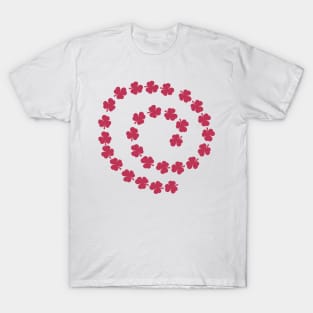 Viva Magenta Shamrock Spiral St Patricks Day T-Shirt